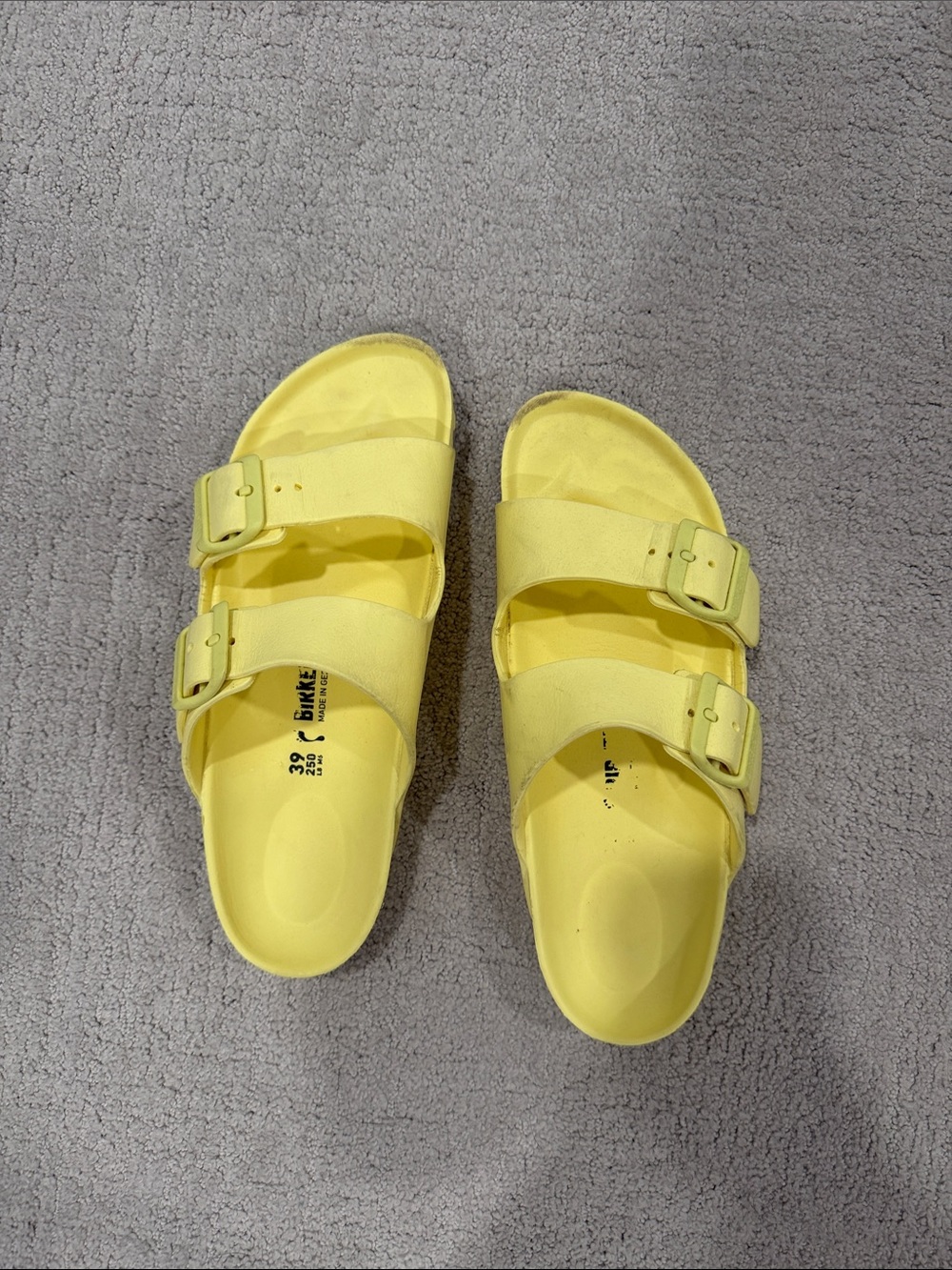 Yellow Rubber Birkenstocks
